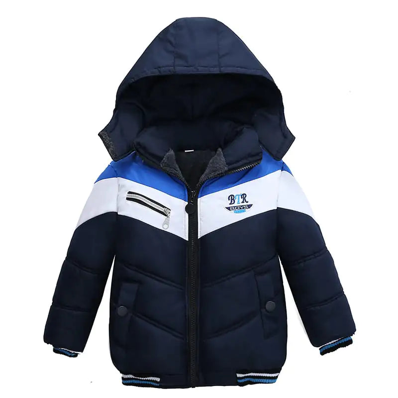 Boys' Long Sleeved Hooded Padded Jacket