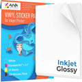 Printable Vinyl Sticker Paper for Inkjet Printer Glossy White 15 pcs Letter Size