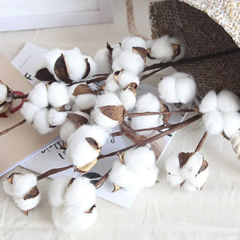 Artificial Cotton Stem for Decor