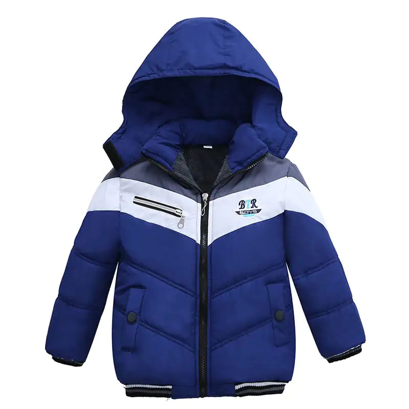 Boys' Long Sleeved Hooded Padded Jacket