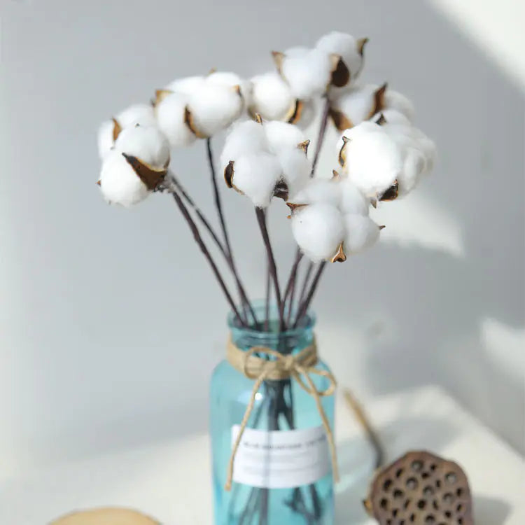 Artificial Cotton Stem for Decor